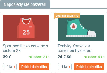 Naposledy prohlížené produkty e-shopu