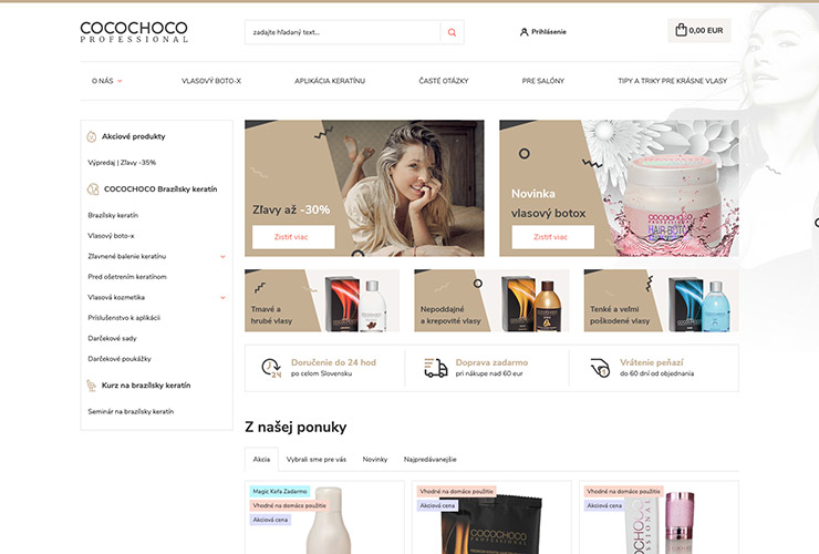 Náhľad e-shopu CocoChokoKeratin.sk