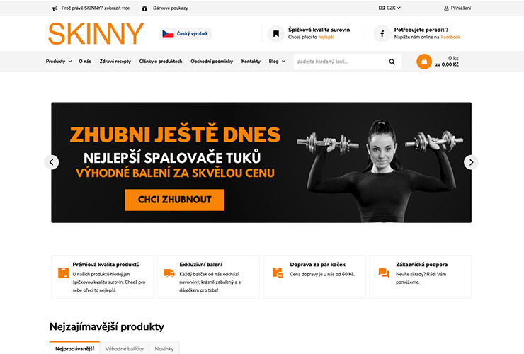 Náhľad e-shopu Skinny.cz