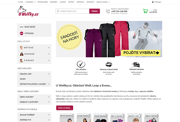 Náhľad e-shopu uWolfky.cz